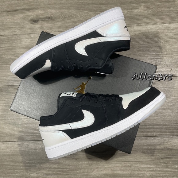 Air Jordan 1 Low Diamond Shorts Black White Panda 🐼 Men’s - Picture 7 of 10